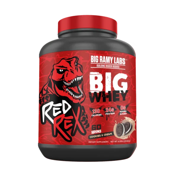 RED REX BIG WHEY is an excellent source of clean Protein and Amino Acids